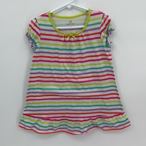 Girls Nightgown Lot of 3 size 4 So & Okie Dokie Short Sleeve Ruffle Bottom - Picture 4 of 7